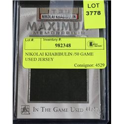 NIKOLAI KHABIBULIN /50 GAME USED JERSEY