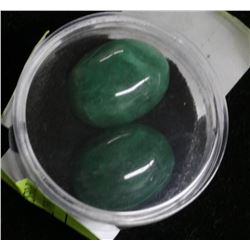 NATURAL EMERALD GEMSTONE - 2 PIECES 39.5CT