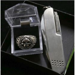 HARLEY DAVIDSON RING WITH POCKET UTILITY KNIFE