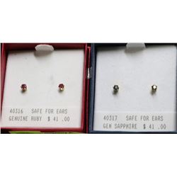 TWO PAIRS OF GENUINE GEMSTONE EARRINGS -