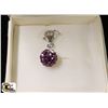 Image 1 : STERLING SILVER PURPLE CUBIC CRYSTAL SPHERE