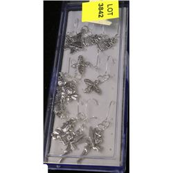 LOT OF 6 SILVERTONE FASHION EARRINGS