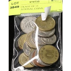 #182-PACKAGE OF 15 INTERNATIONAL COINS.