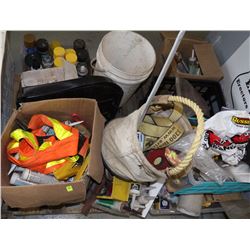 PALLET OF MISC CAULKING, PAINT, ETC.