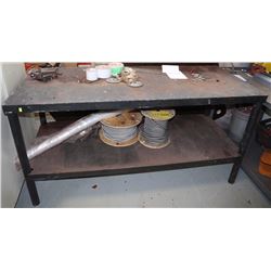 STEEL TABLE WITH CONTENTS