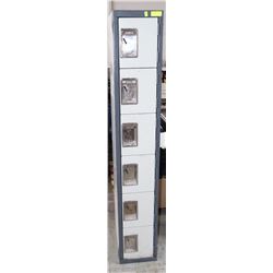 SIX COMPARTMENT STEEL LOCKERS - 6FT TALL