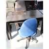 Image 1 : BLACK DESK WITH BLUE OFFICE CHAIRS & GREY OFFICE