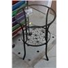 Image 1 : BLACK 2-TIER ROUND GLASS TOP METAL END TABLE