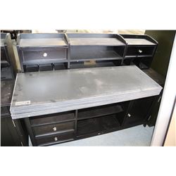 BLACK DESK WITH HUTCH