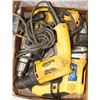 Image 1 : BOX WITH TWO DEWALT & ONE POWERFIST DRILL