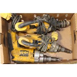 BOX WITH THREE DEWALT DRILLS