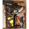 Image 1 : BOX WITH BRAD NAILER, LAMPS, CLAMPS, ETC.