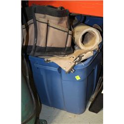 BLUE TOTE & CONTENTS INCLUDING TOOL POUCHES ETC.