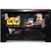 Image 2 : BLACK 2 DOOR CABINET & CONTENTS