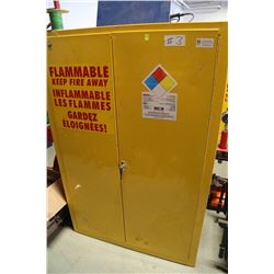 YELLOW FLAMMABLE STORAGE CABINET & CONTENTS