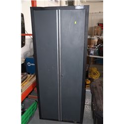 2 DOOR METAL CABINET & CONTENTS