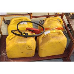 LOT OF FOUR YELLOW JERRY CANS