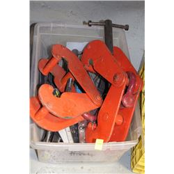 CLEAR BIN WITH CLEVICES & TOOLS