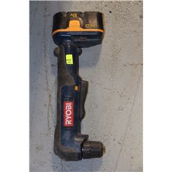 RYOBI CORDLESS ANGLE DRILL - NO CHARGER
