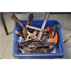 BLUE BIN WITH HAND TOOLS