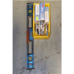 LEVEL & YELLOW TOTE WITH SHARPIES & FURNITURE