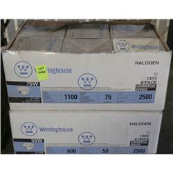 TWO BOXES OF SIX 75W LIGHT BULBS