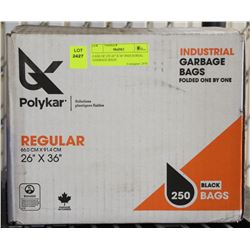 CASE OF 250 26" X 36" INDUSTRIAL GARBAGE BAGS