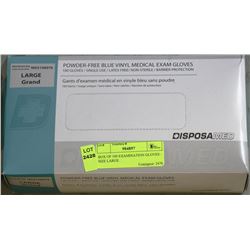 BOX OF 100 EXAMINATION GLOVES - SIZE LARGE