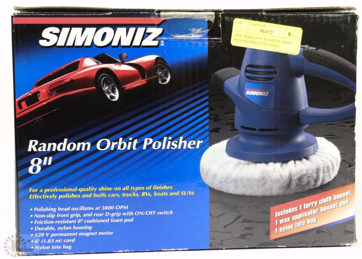 NEW SIMONIZ 8" RANDOM ORBIT POLISHER/BUFFER COMES