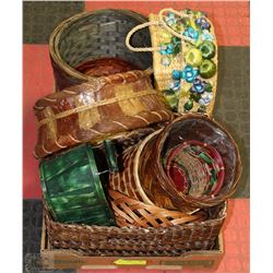 BOX OF WICKER BASKETS