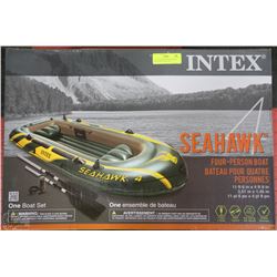 NEW 4-PERSON SEAHAWK BOAT WITH OARS AND PUMP