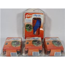 LOT OF "OFF" BUG REPELLANT CLIP ON AND 3 REFILLS