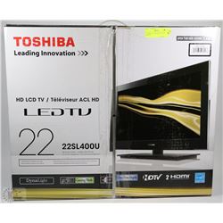 TOSHIBA 22" LED HD LCD TV WITH REMOTE
