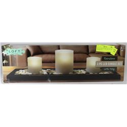 LOFT LIVING FLAMELESS 3PC LED CANDLE SET