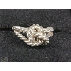 #8-.925 SILVER ETERNITY KNOT BAND RING SIZE 7