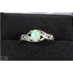 #22-VINTAGE OPAL .925 SILVER RING SIZE 9