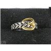 Image 1 : #5- 925 SILVER W/14KGP BELT BUCKLE RING SIZE 7.75