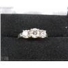 Image 1 : #10- FANCY 3 STONE CZ .925 SILVER RING SIZE 6.5