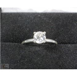#13-LARGE CZ BRILLIANT CUT SOLITAIRE RING SIZE 8