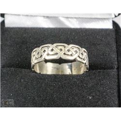 #14-RETRO .925 SILVER MENS BAND RING SIZE 11