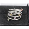 Image 1 : #21-.RETRO .925 SILVER WIRE LOOP  BIRTHSTONE RING