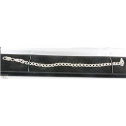 #25-ITALY .925 SILVER CURB LINK BRACELET  7"