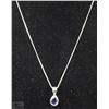 Image 1 : #28-VINTAGE ITALY .925 SAPPHIRE EARDROP PENDANT