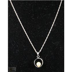 #30-HALLMARKED .925 FLOATING PEARL PENDANT 18"
