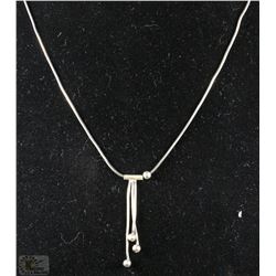 #31-VINTAGE ITALY .925 SILVER SNAKE,BEAD CHAIN 16"