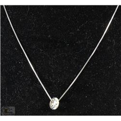 #33-ITALY .925 SILVER OPNE CIRCLE PENDANT W/ 18"