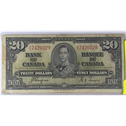 1937 CANADIAN TWENTY DOLLAR BANKNOTE