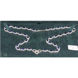 #7-ST.SILVER SAPPHIRE NECKLACE W/COA