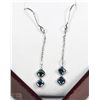 Image 1 : #9-14K GOLD BLUE DIAMOND(0.60CT) EARRINGS W/COA
