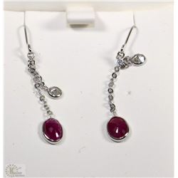 #40-14K GOLD RUBY & DIAMOND EARRINGS W/COA